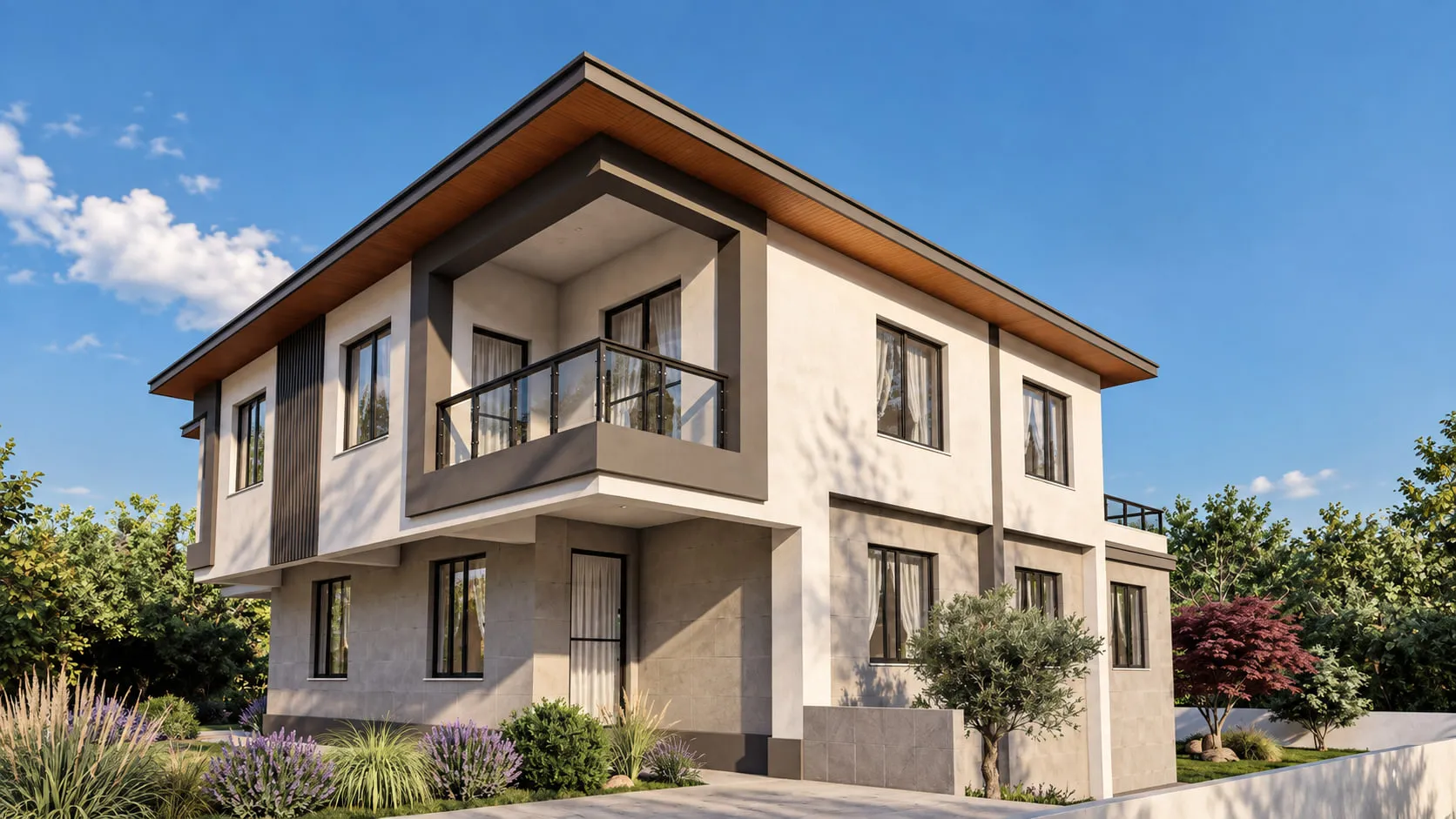 M.A Evi, ahşap saçaklı iki katlı evin köşe görünüşü