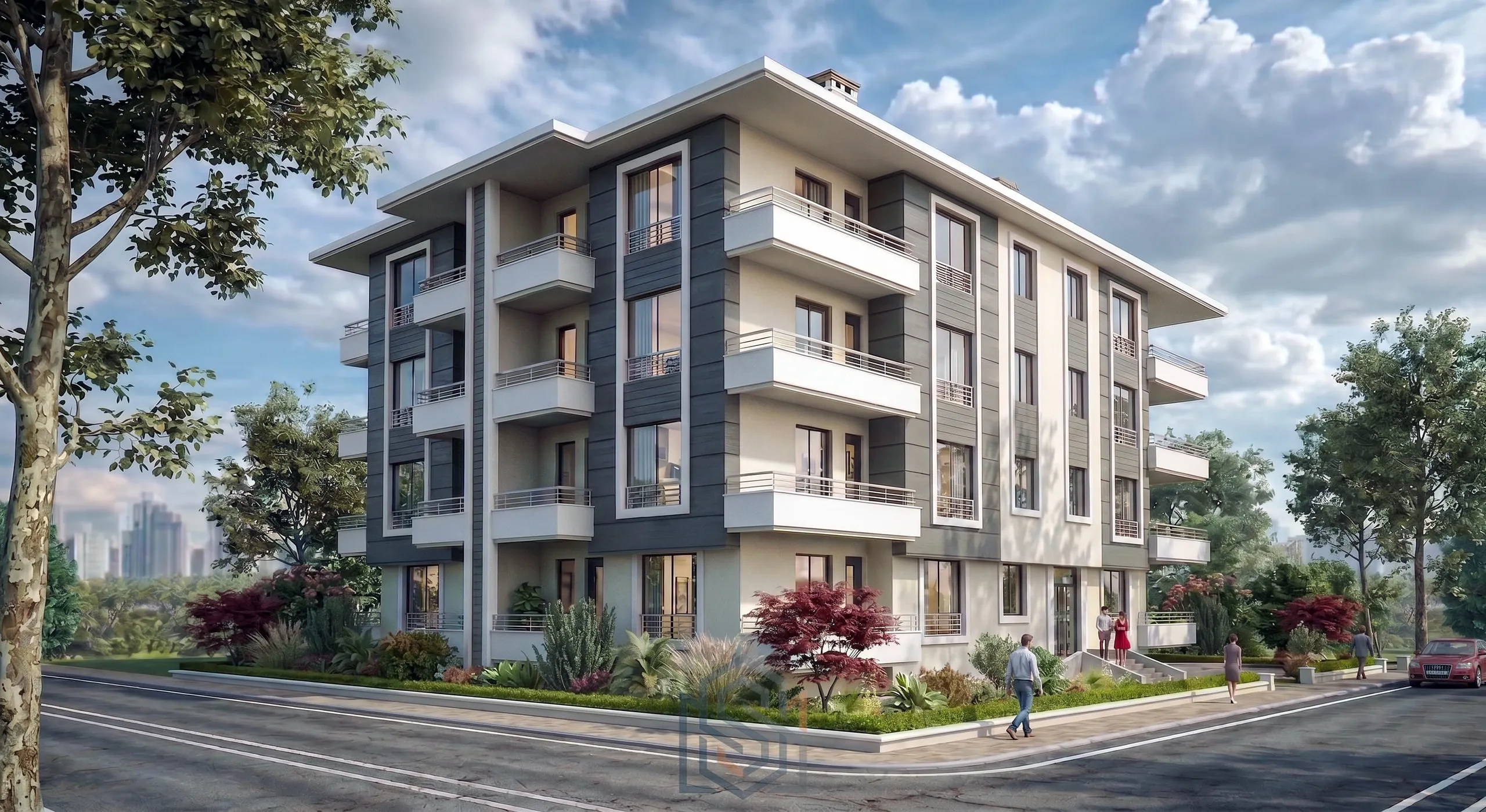 F.Y Konut Projesi, köşe parselde dört katlı apartman